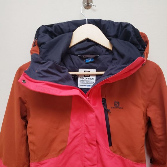 Salomon QST Pink/Brown Snow Jacket - Picture 6 of 14